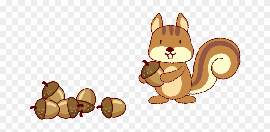 Cartoon Clip Art Loves Transprent - Squirrel And Nuts Cartoon - Png Download