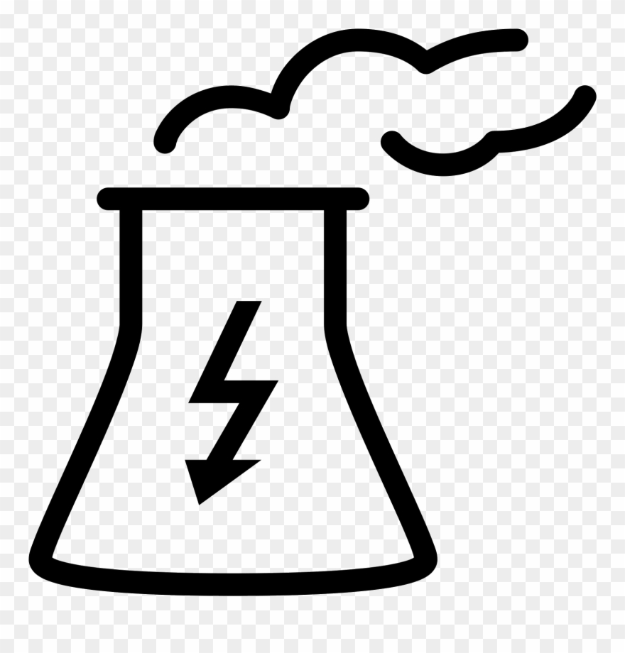 Power Plant Icon - Nuclear Energy Clipart Black And White - Png Download