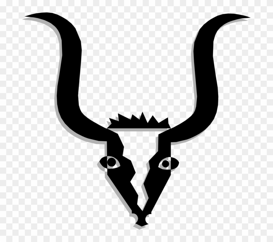 Vector Illustration Of Cattle Cow Steer Skull With Clipart