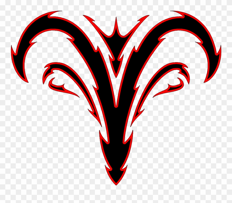 Aries Tattoos - Aries Symbol Red Clipart