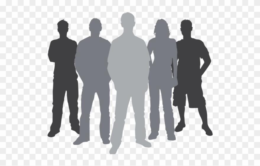 People Silhouette Clipart Unknown Person - Silhouette Of A Group Of People - Png Download
