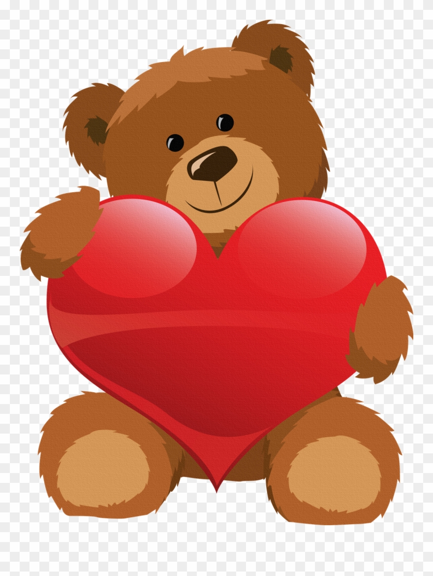 Teddy Bear With Heart Clipart - Png Download