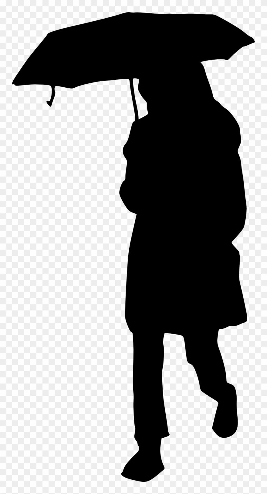 Umbrella Girl Silhouette - Portable Network Graphics Clipart