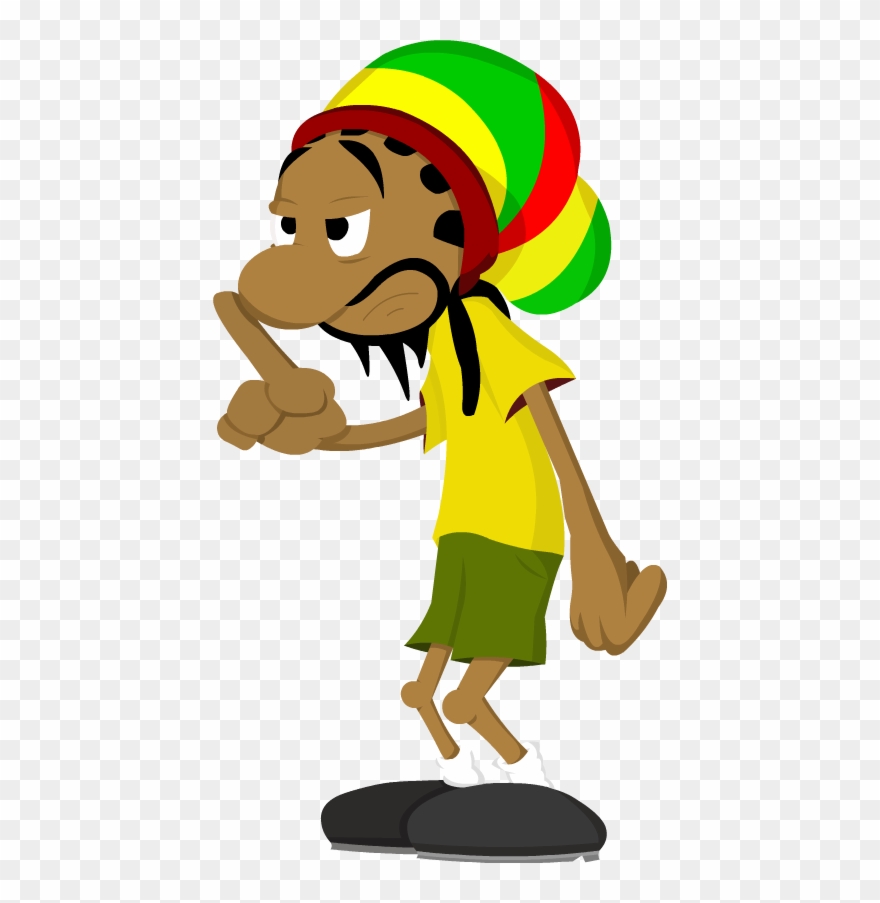 Weed Clipart Rasta - Smoking Ganja Cartoon - Png Download