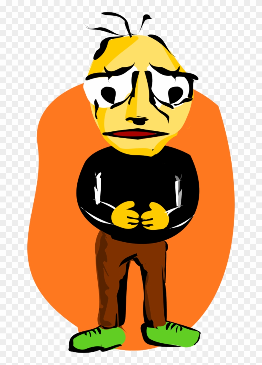 Sad Man With Open Stance Clipart