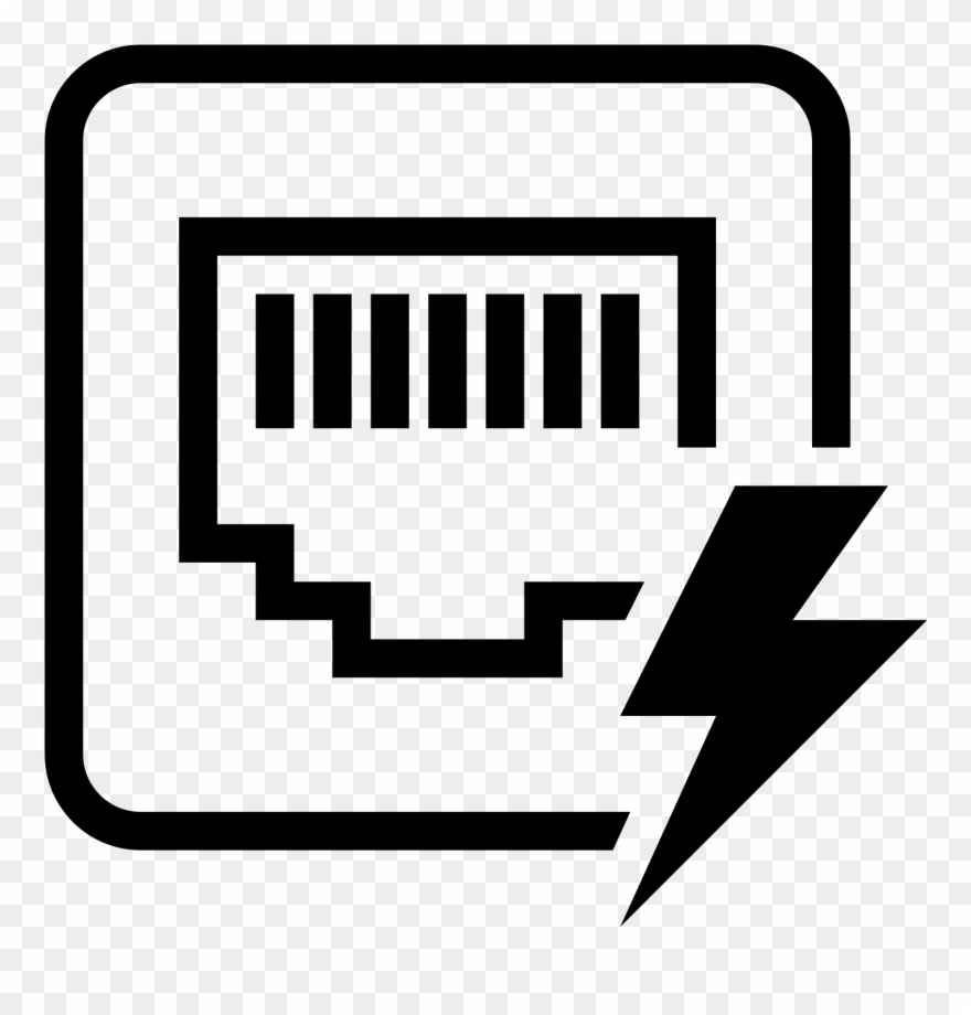 Power Over Ethernet Icon - Power Over Ethernet Symbol Clipart