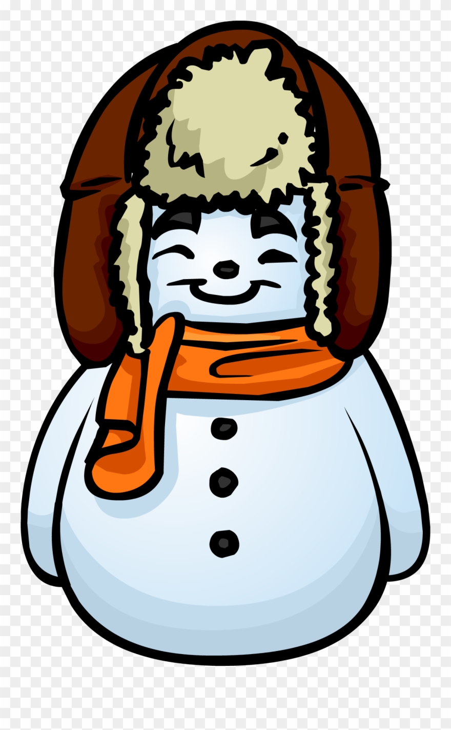 Orange Scarf Snowman Furniture Icon - Club Penguin Snowman Clipart