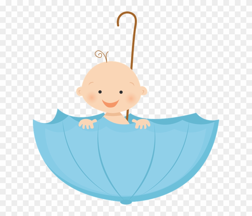 Grávida E Bebê - Baby In Umbrella Clipart - Png Download