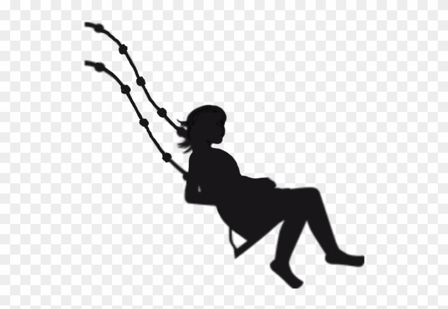 Silhouette Of A Girl Swinging $swinging Silhouette - Niño En Columpio Silueta Clipart
