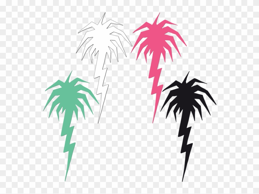Lightning Palm Tree Diecut Sticker Pack - Slush Slasher Clipart
