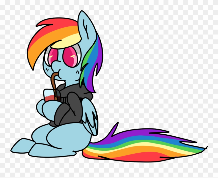 Pegacornss, Clothes, Drinking, Hoodie, Rainbow Dash, - Cartoon Clipart
