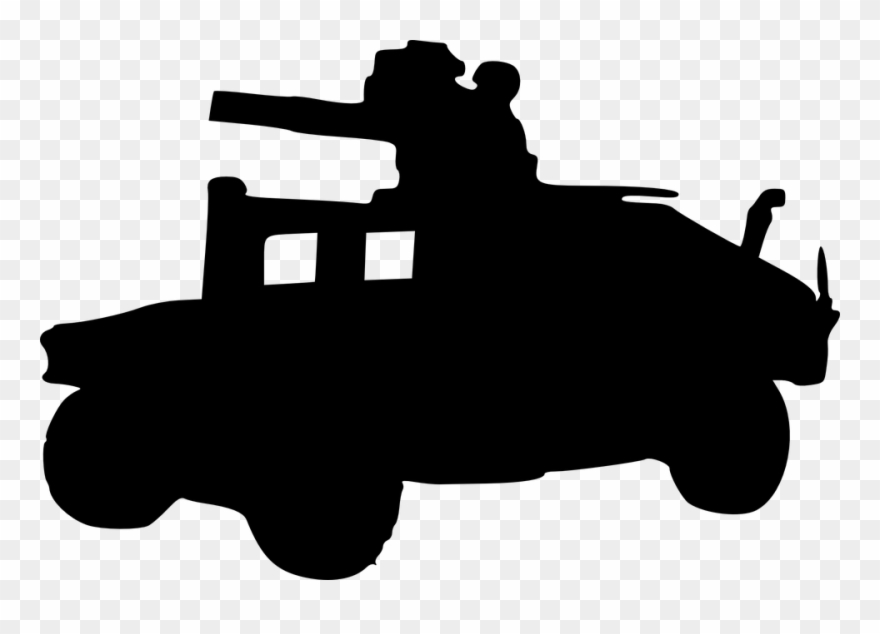 Military Vector Cliparts - Humvee Black And White - Png Download