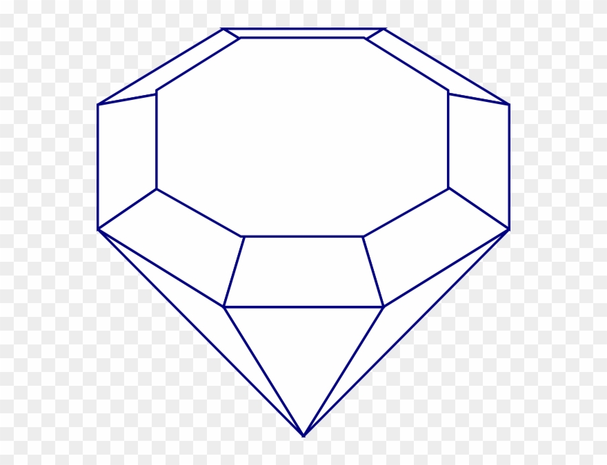 Diamond Gem Clip Art Blue At Vector Online - Emerald Gem Coloring Page - Png Download