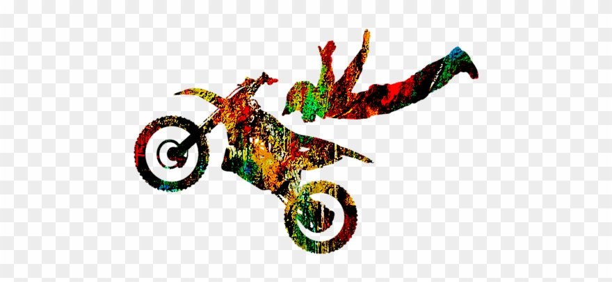 Bleed Area May Not Be Visible - Thevinylguru Motocross Wall Decal Sticker Set Of 10 Clipart