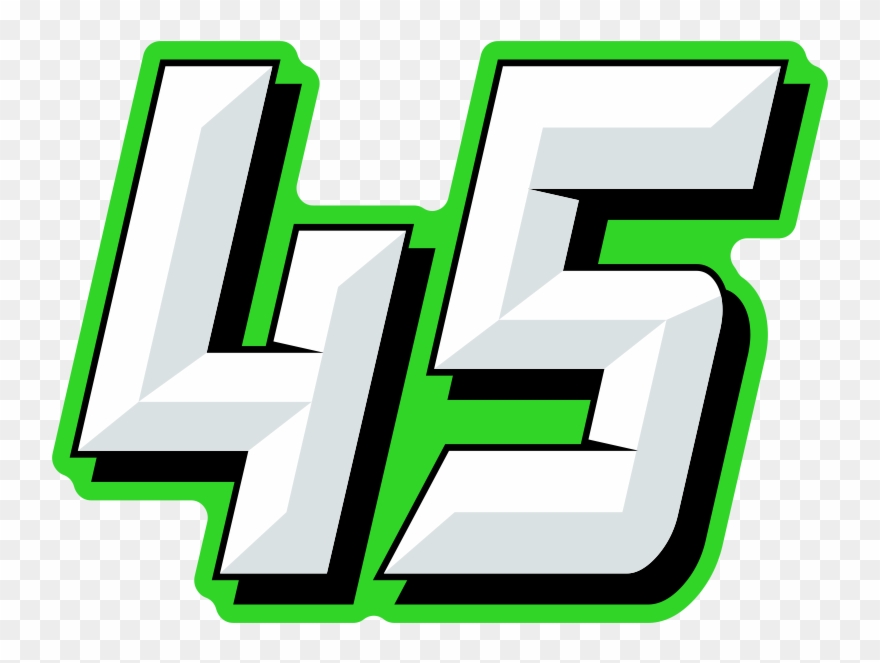 Multicolored Race Numbers - 45 Number Racing Clipart