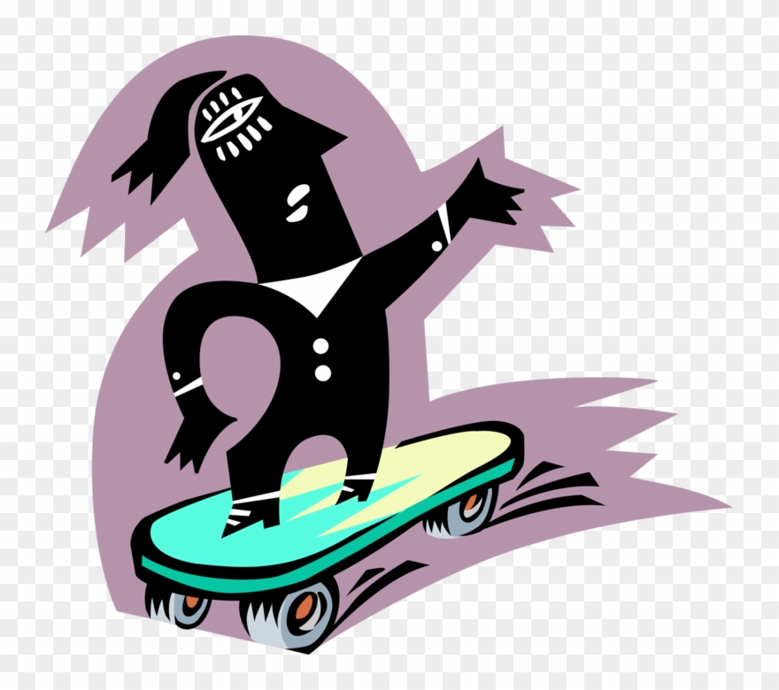 Skateboarder Performs Tricks Image Banner Free Stock - Illustration Clipart