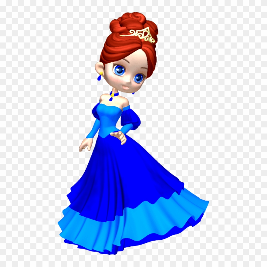 Princess In Blue Poser Png Clipart - Princess Clipart Transparent Png