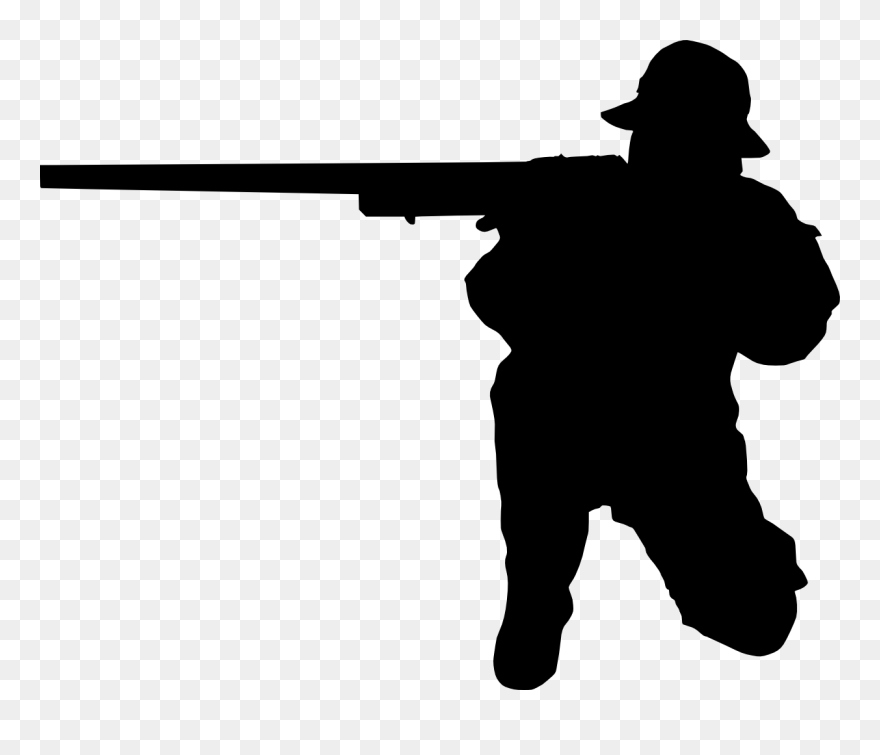 Shooter Silhouette At Getdrawings - Silhouette With A Gun Transparent Clipart