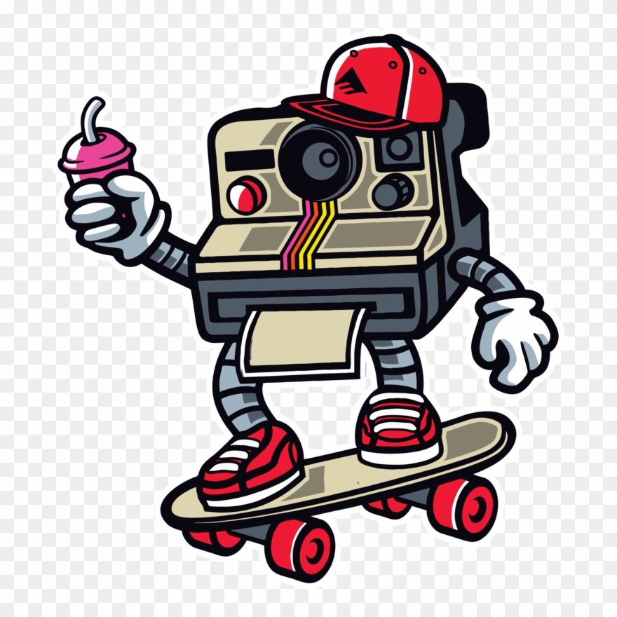 Polaroid - Skate Old School Sticker Clipart