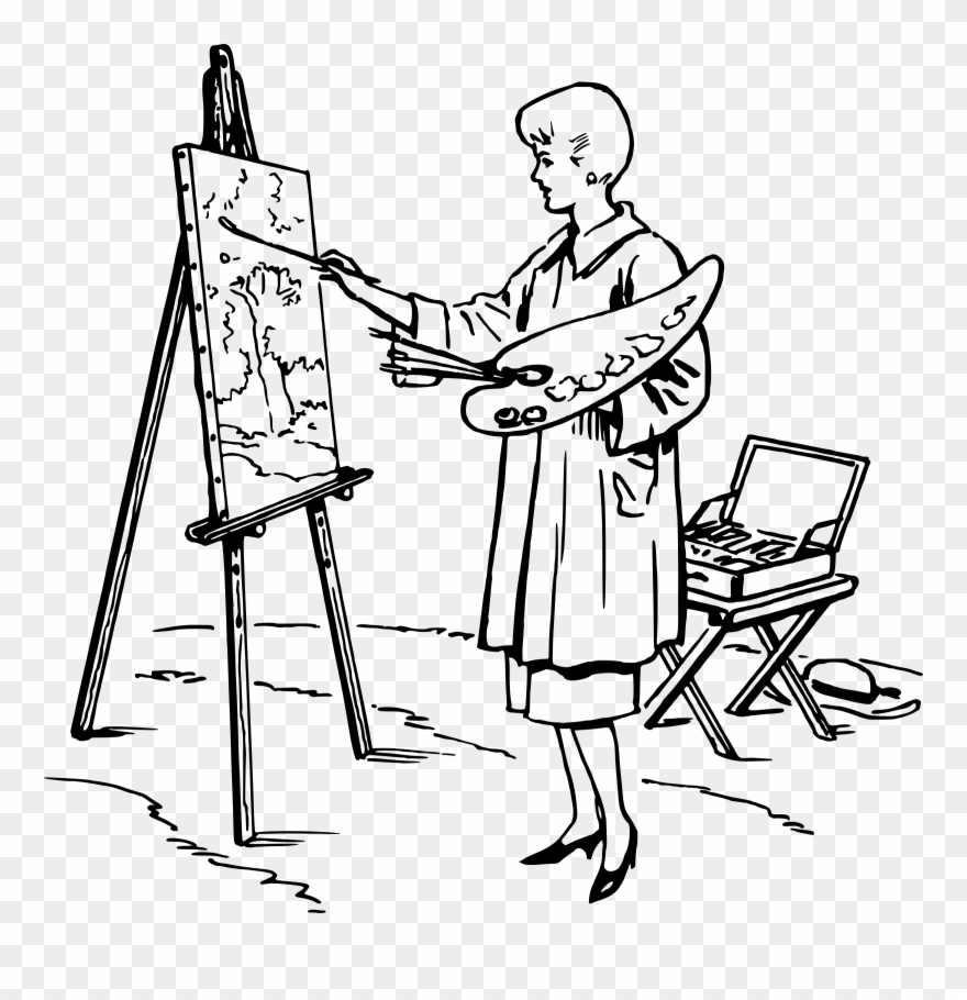 Clipart - Drawing Of Someone Painting - Png Download