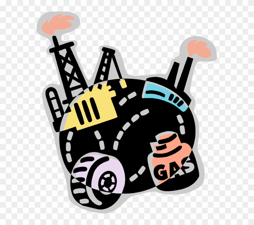 Vector Illustration Of Petrochemical Industry Produces - Industry Clipart