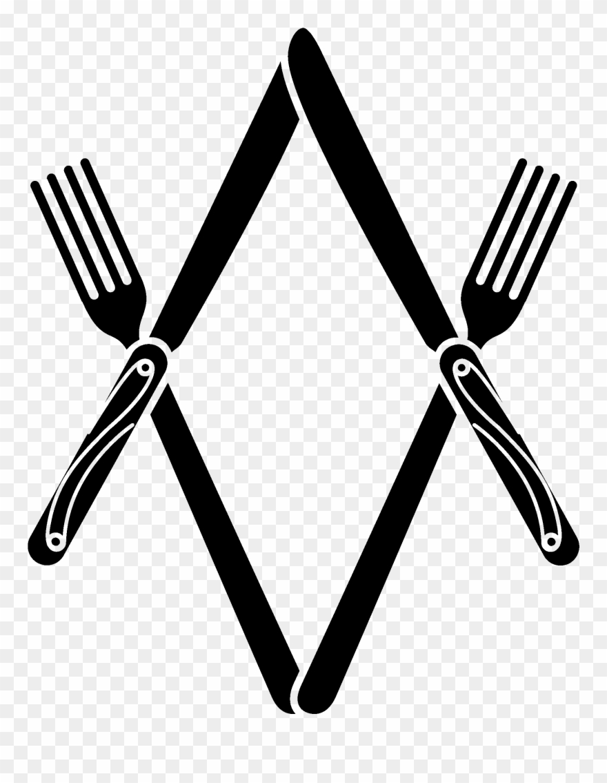 Masonic Bib Clip / Napkin Holder - Masonic Fork And Knife - Png Download