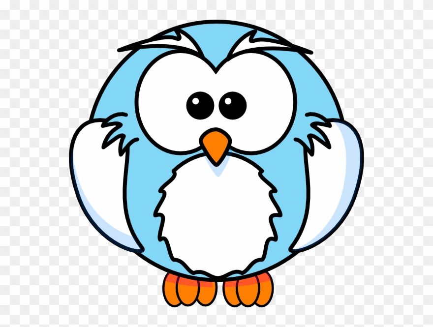 Light Blue Owl Cartoon Clip Art - Cartoon Animals To Colour - Png Download