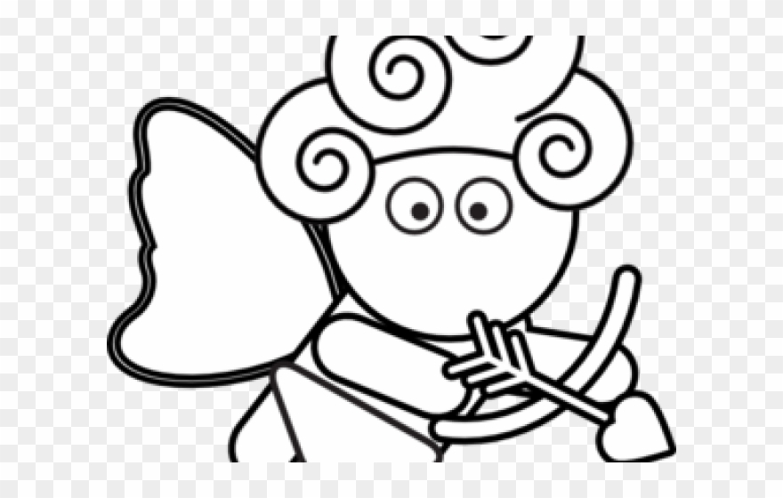 Cupid Clipart Outline - Valentine Crossword Puzzle Wife - Png Download