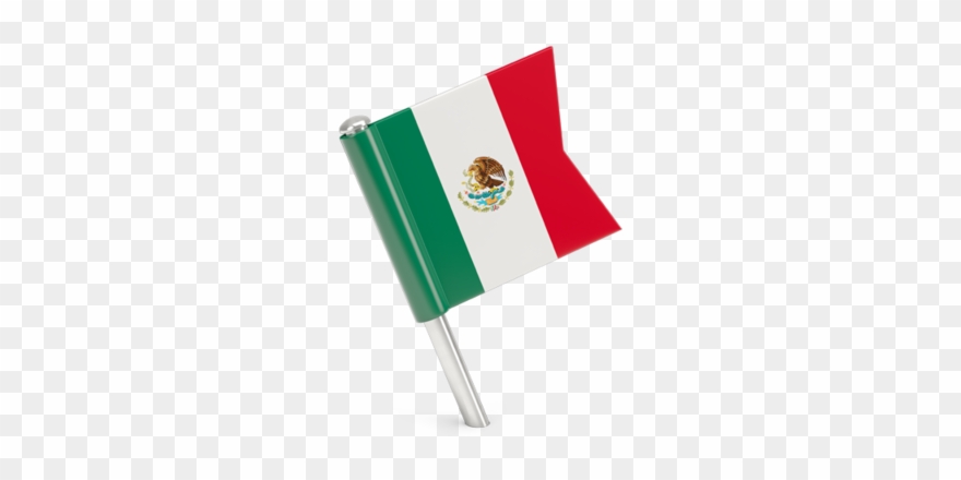 Square Flag Illustration Of - Mexico Flag Pin Icon Clipart