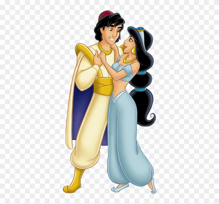 Princess Jasmine Clipart Yellow - Disney Princess Jasmine And Aladdin - Png Download