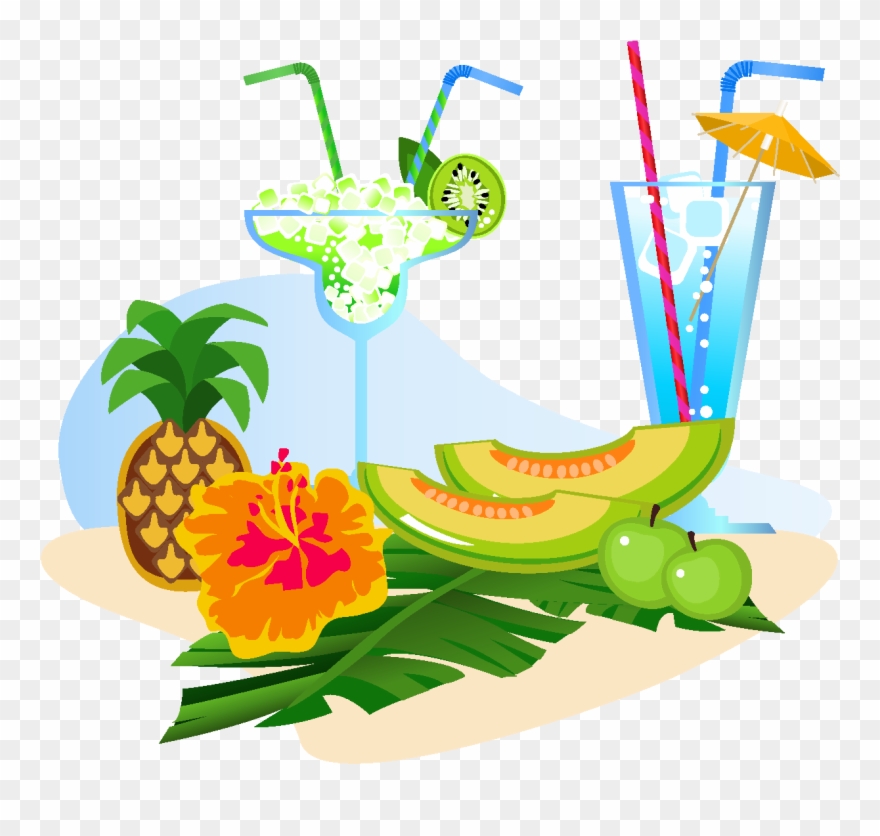 Vector Pineapple Cantaloupe Tropical Fruit Element - All Things Summer Clipart