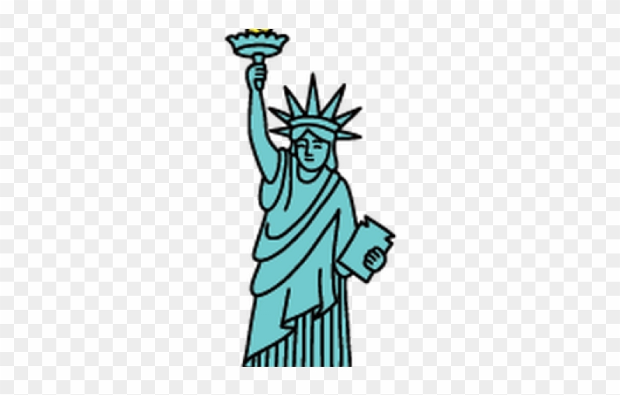 Statue Of Liberty Clipart Landmarks - Clip Art Cartoon Statue Of Liberty - Png Download
