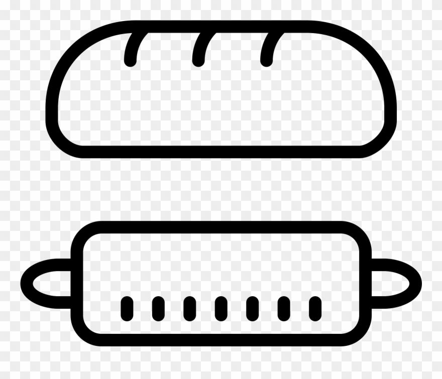 Bread And Rolling Pin Icon - Education Clipart