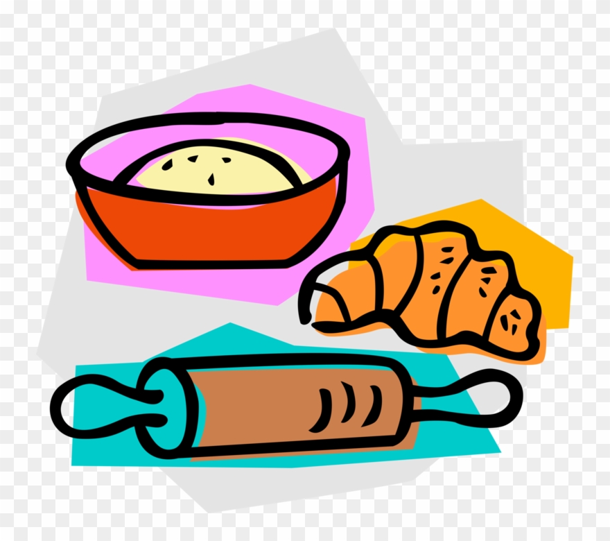 Vector Illustration Of Rolling Pin With Flour Dough - Rolling Pin Clip Art - Png Download