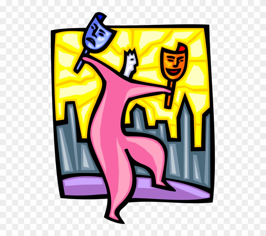 Vector Illustration Of Theatre Or Theater Theatrical - Drama And Dance Clip Art - Png Download