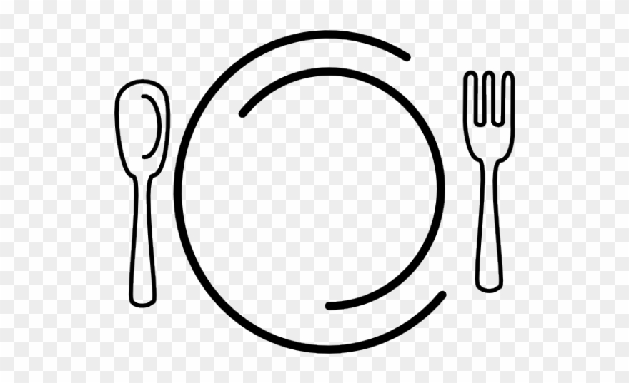 Dinner Plate Clipart - Fork And Spoon Circle Png Transparent Png
