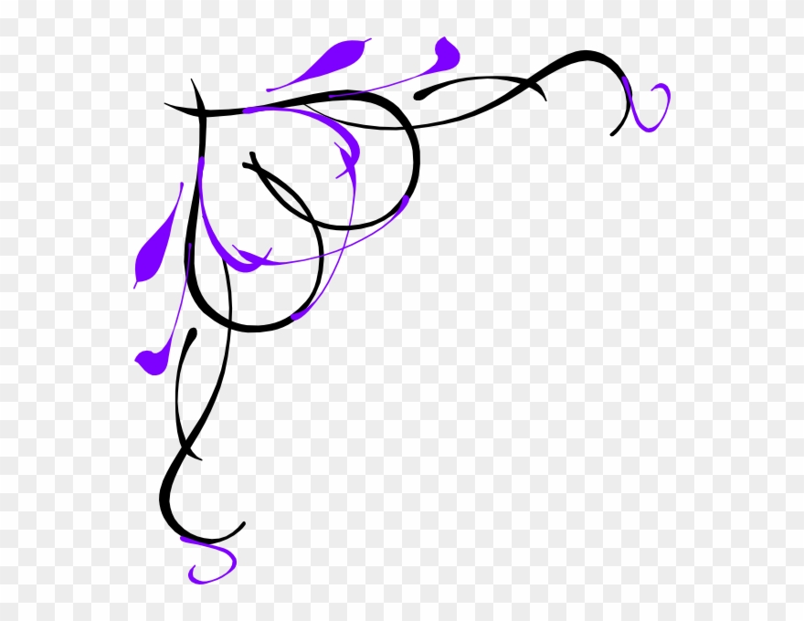 Free Purple Heart Clip Art - Corner Page Borders Png Transparent Png