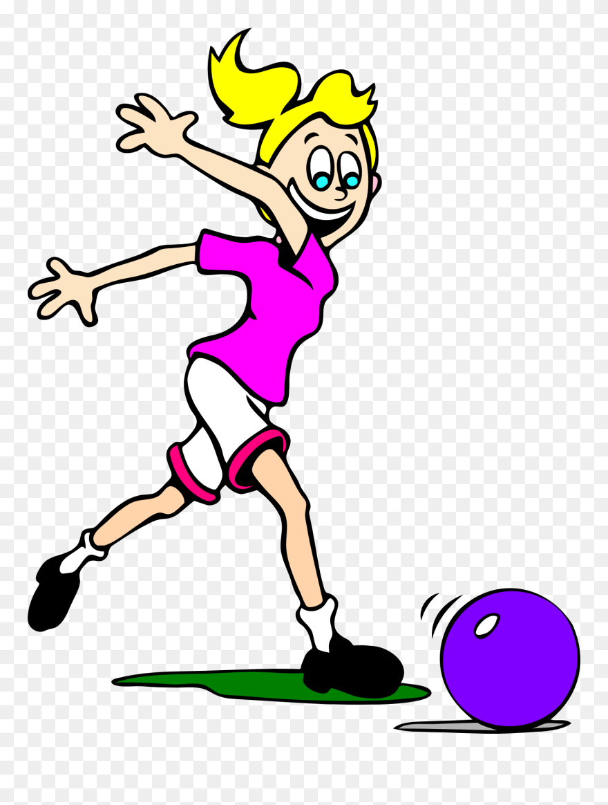 Girl Bowling Clipart - Png Download