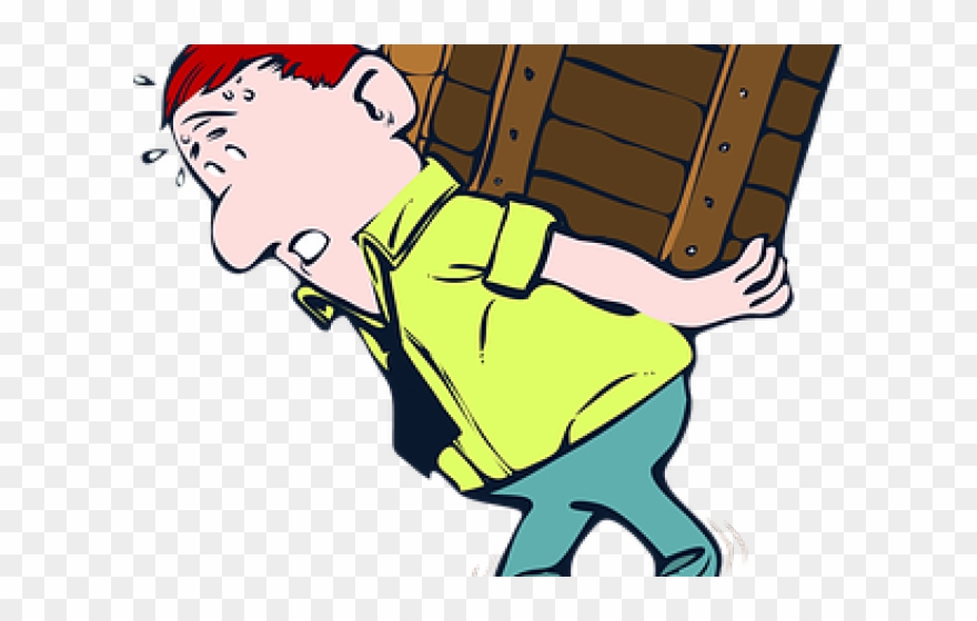 Man Carrying Heavy Load Clipart - Png Download