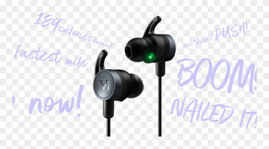 With Built-in Biosensors, A Sleek And Comfortable Design, - Lifebeam Vi Ai Personal Trainer Earphones Clipart