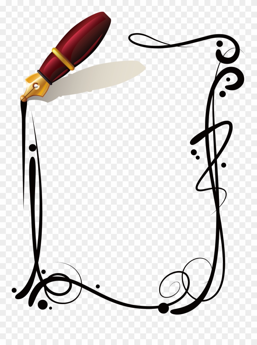 English Modal Verbs Linguistic Modality Pen Border - English Border Design Clipart