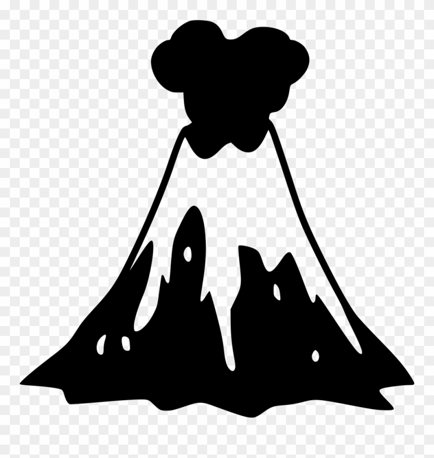 Volcano Clipart Svg - Volcano Png Black And White Transparent Png