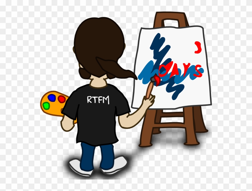 Free Vector Comic Characters Painter Clip Art - Painter Clipart - Png Download