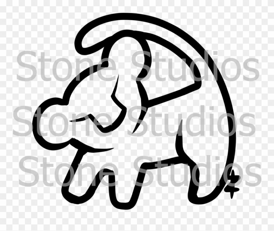 Simba Tree Drawing Decals - Simba Tree Drawing Clipart