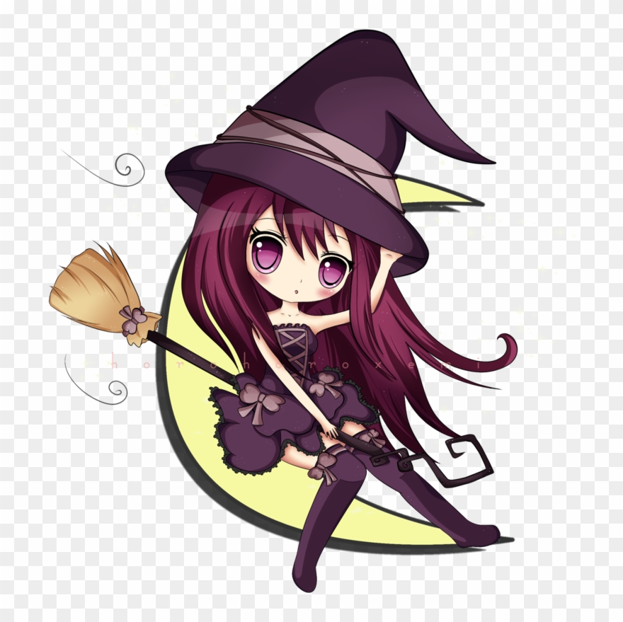 Clipart Free Broom Drawing Animated - Chibi Witch - Png Download