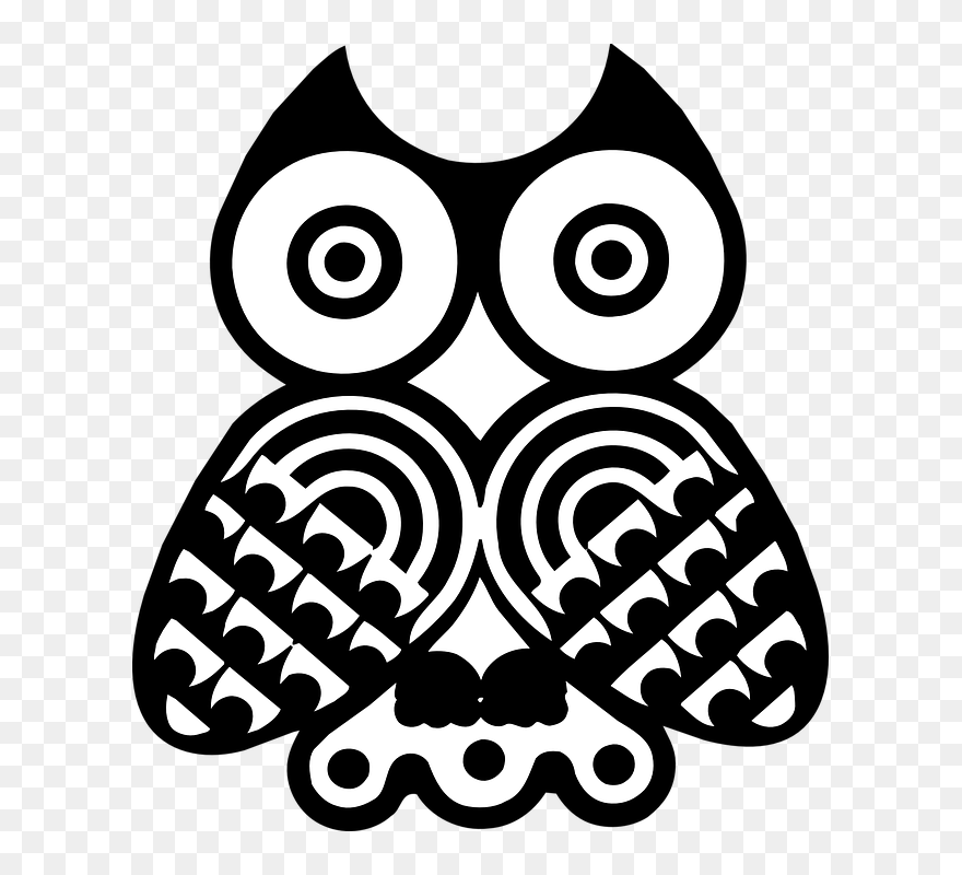 Feathers Eye, Design, Bird, Owl, Style, Wings, Art, - Totem Pole Owl Symbol Clipart