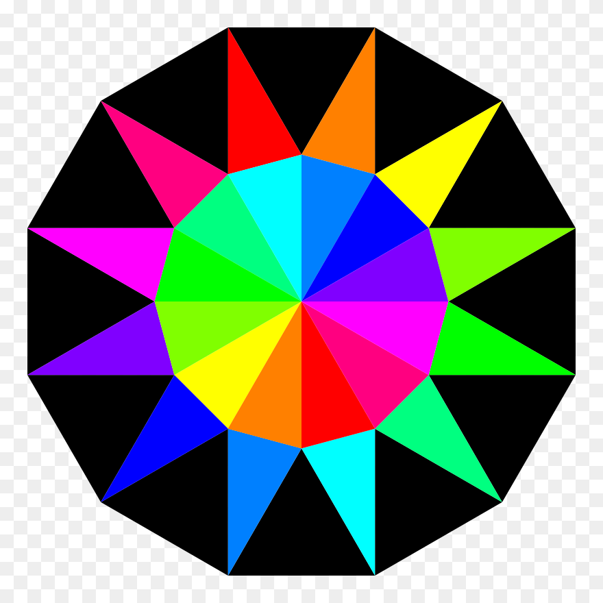 Dodecagon Dodecagram Rainbow Polygon Octagon - Dodecagram Clipart