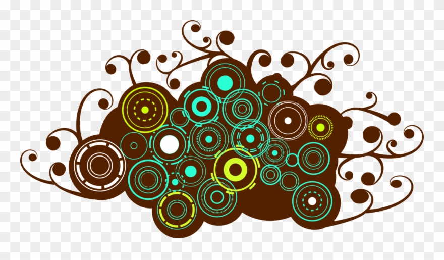 Drawing Shape Pin Art - Retro Brown Circles Sticker (rectangle) Clipart