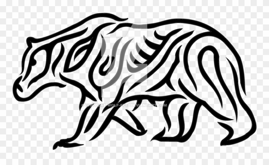 Nuclear Drawing Lone Wolf Transparent - Tribal Bear Logo Transparent Clipart