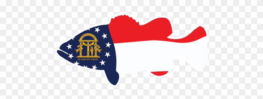 Largemouth Bass Sticker - Georgia State Flag Clipart
